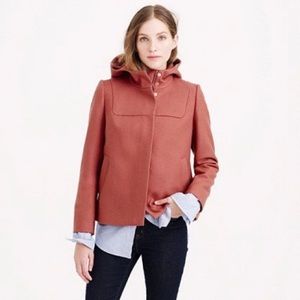 J. Crew • Wool Melton Hooded Bib Jacket